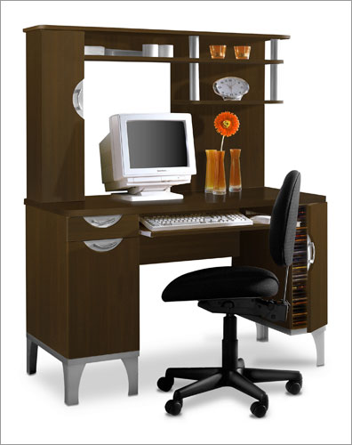Computer Desks And Hutch - MFI Nexera 4112 Espresso 48 Inch W Computer Desk With Hutch In Espresso