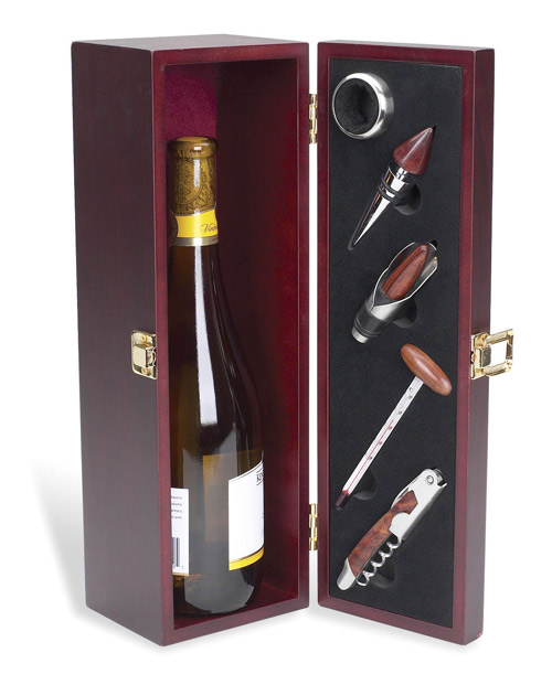 Picnic at Ascot 605 Barware-Wine Cabinet with 5pc Tool Set Mahogony Finish Case