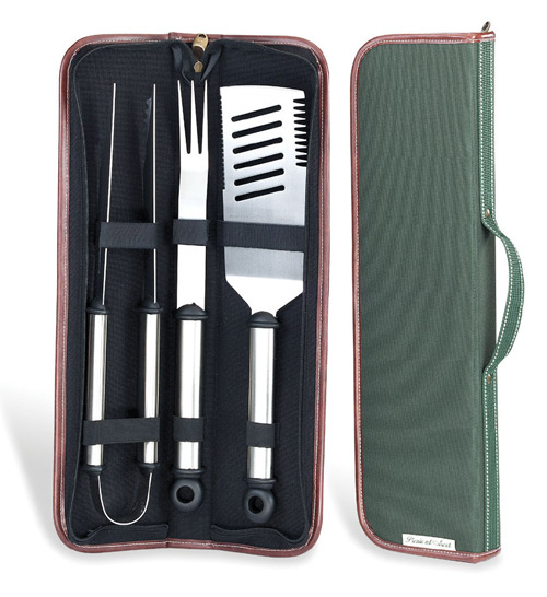 Picnic at Ascot B04BLK Grill Tool set -3pc Black and Stainless Steel