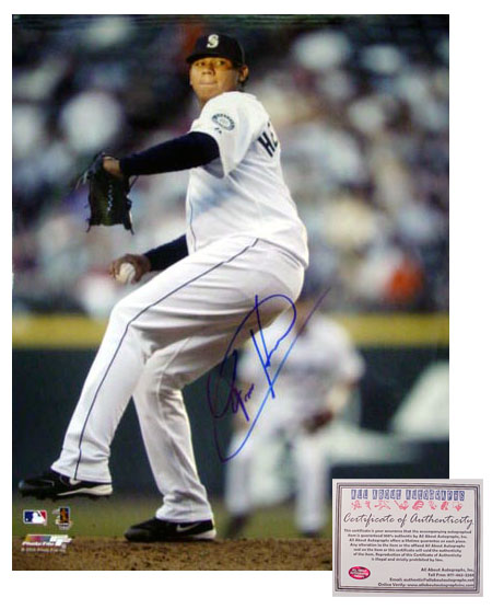 Felix Hernandez Hand Signed 16x20 Photo - Seattle Mariners Home Jersey