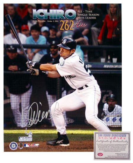 Ichiro Suzuki Hand Signed 16x20 Photo - Seattle Mariners 262 Hits