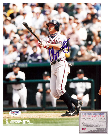 Chipper Jones Hand Signed 8 x10 Photo - Atlanta Braves Batting
