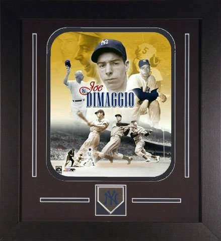 Joe DiMaggio Framed Photo Career Collage with New York Yankees Medallion