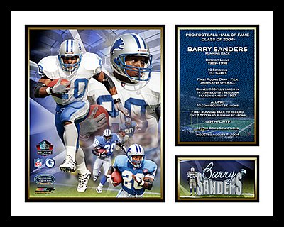 Barry Sanders Framed Photo Detroit Lions Career Milestone Collage