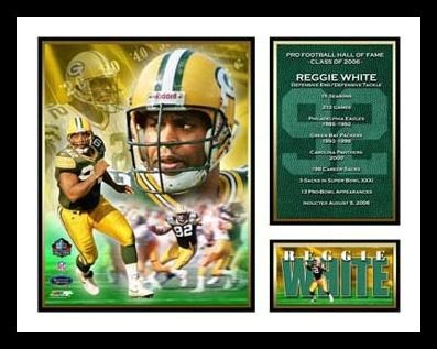 Reggie White Framed Photo Green Bay Packers Hall of Fame 2006 Milestone Collage