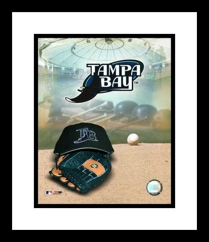 Tampa Bay Rays Framed 8x10 Photo - Team Logo and Cap Collage