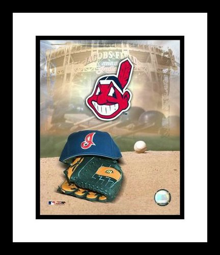 Cleveland Indians Framed 8x10 Photo - Team Logo and Cap Collage