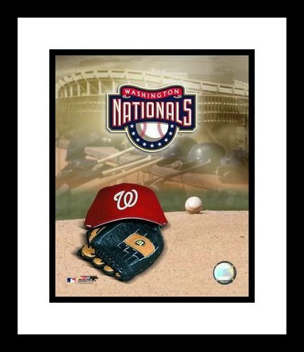 Washington Nationals Framed 8x10 Photo - Team Logo and Cap Collage