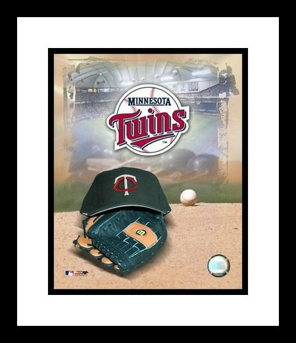 Logo Minnesota Twins - Minnesota Twins Framed 8x10 Photo - Team Logo And Cap Collage