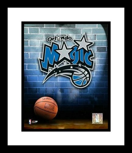 Basketball Orlando Magic - Orlando Magic Framed 8x10 Photo - Team Logo And Basketball