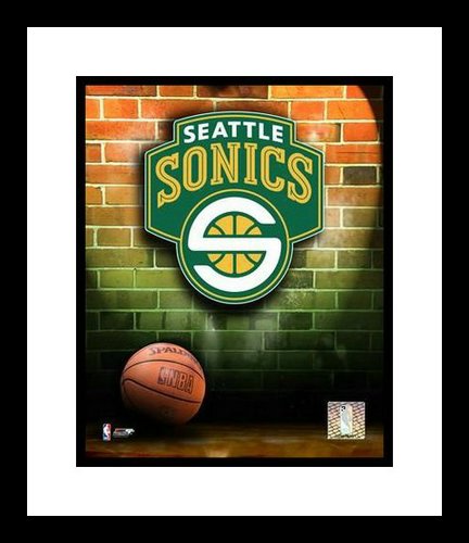 Seattle Sonics Framed 8x10 Photo - Team Logo and Basketball