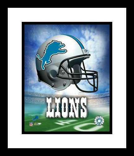 Detroit Lions Framed 8x10 Photo Team Logo and Helmet Collage