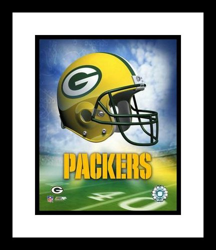 Green Bay Packers Framed 8x10 Photo Team Logo and Helmet Collage