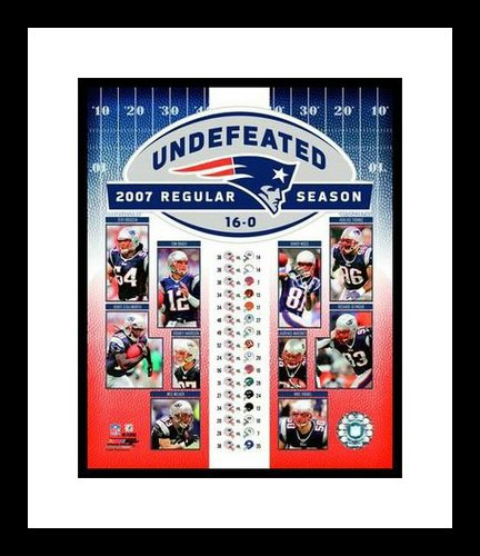2007 New England Patriots Framed 8x10 Photo - Undefeated Regular Season Collage