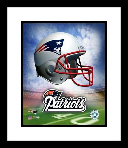 New England Patriots Framed 8x10 Photo - Team Logo and Helmet Collage