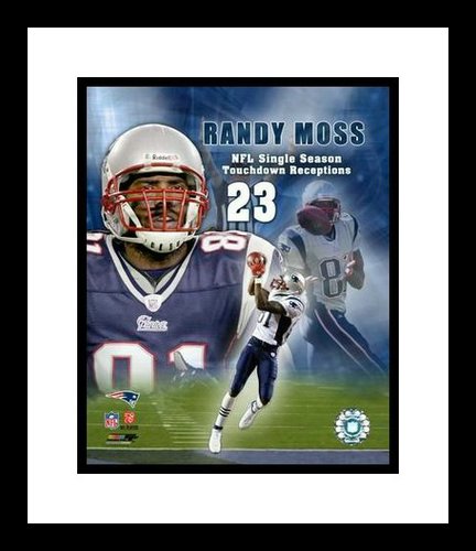 Randy Moss Framed 8x10 Photo New England Patriots 23rd TD Collage