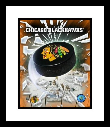 Chicago Blackhawks Framed 8x10 Photo - Team Logo and Puck