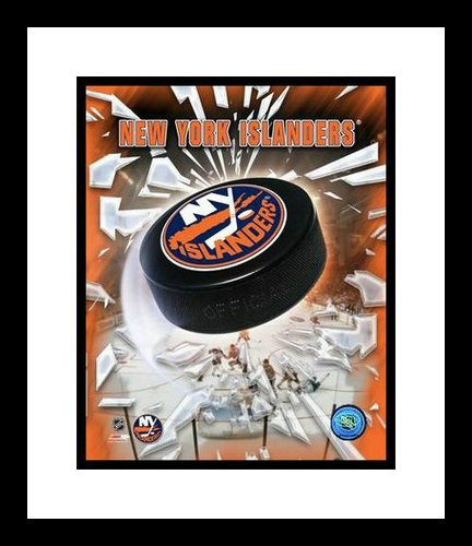 New York Islanders Framed 8x10 Photo - Team Logo and Puck