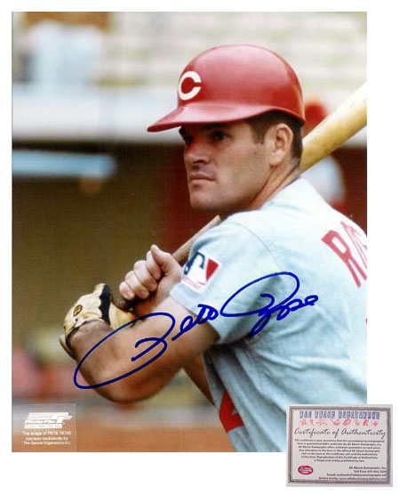 Pete Rose Hand Signed 8x10 Photo - Cincinnati Reds Posing