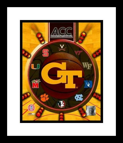 Georgia Tech Yellow Jackets Framed 8x10 Photo ACC Basketball Team Logo