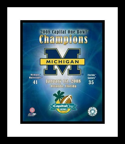 2008 Capital One Bowl University of Michigan Wolverines Framed 8x10 Photo - Collage