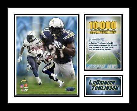 LaDanian Tomlinson San Diego Chargers 10 000 Rushing Yards Framed Milestone Collage
