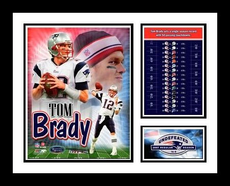 Tom Brady New England Patriots 50 TD Season Record Framed Milestone Collage
