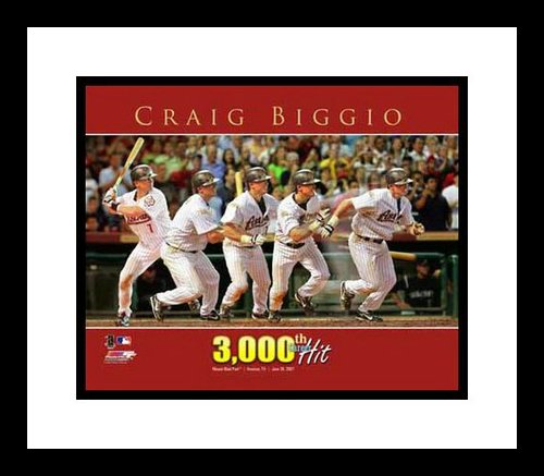 Craig Biggio Framed 8x10 Photo - Houston Astros 3000th Career Hit Multi-Exposure