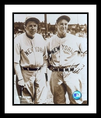 Babe Ruth and Lou Gehrig Framed 8x10 Photo - New York Yankees Road Jerseys