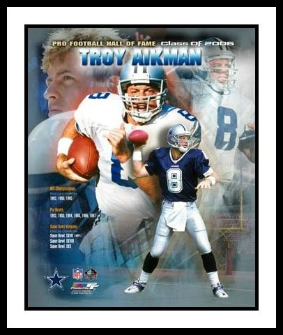 Troy Aikman Framed 8x10 Photo - Dallas Cowboys 2006 Hall Of Fame Collage