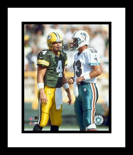 Brett Favre & Dan Marino Framed 8x10 Photo - Green Bay Packers Before the Game