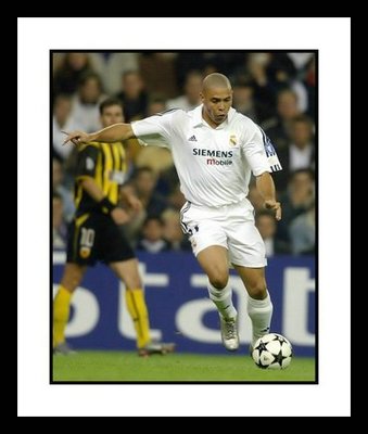 Ronaldo Real Madrid Framed 8x10 Photo Striking Ball