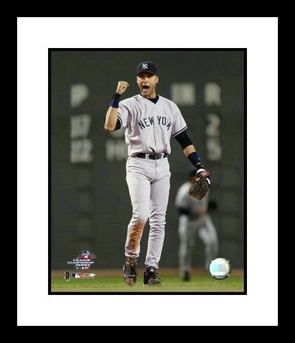 Derek Jeter Framed 8x10 Photo - NY Yankees Fist Pump in Boston
