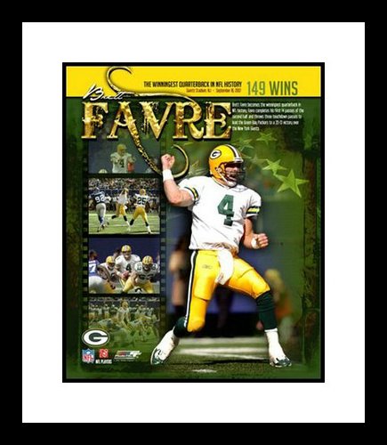 Brett Favre Framed 8x10 Photo Green Bay Packers 149 Career Wins