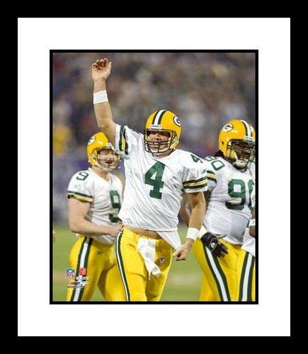 Brett Favre Framed 8x10 Photo Green Bay Packers Record Breaking 421st TD Arm Raised