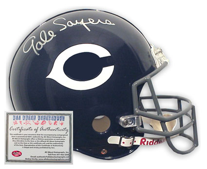 Gale Sayers Hand Signed Full Size Deluxe Replica Bears Helmet