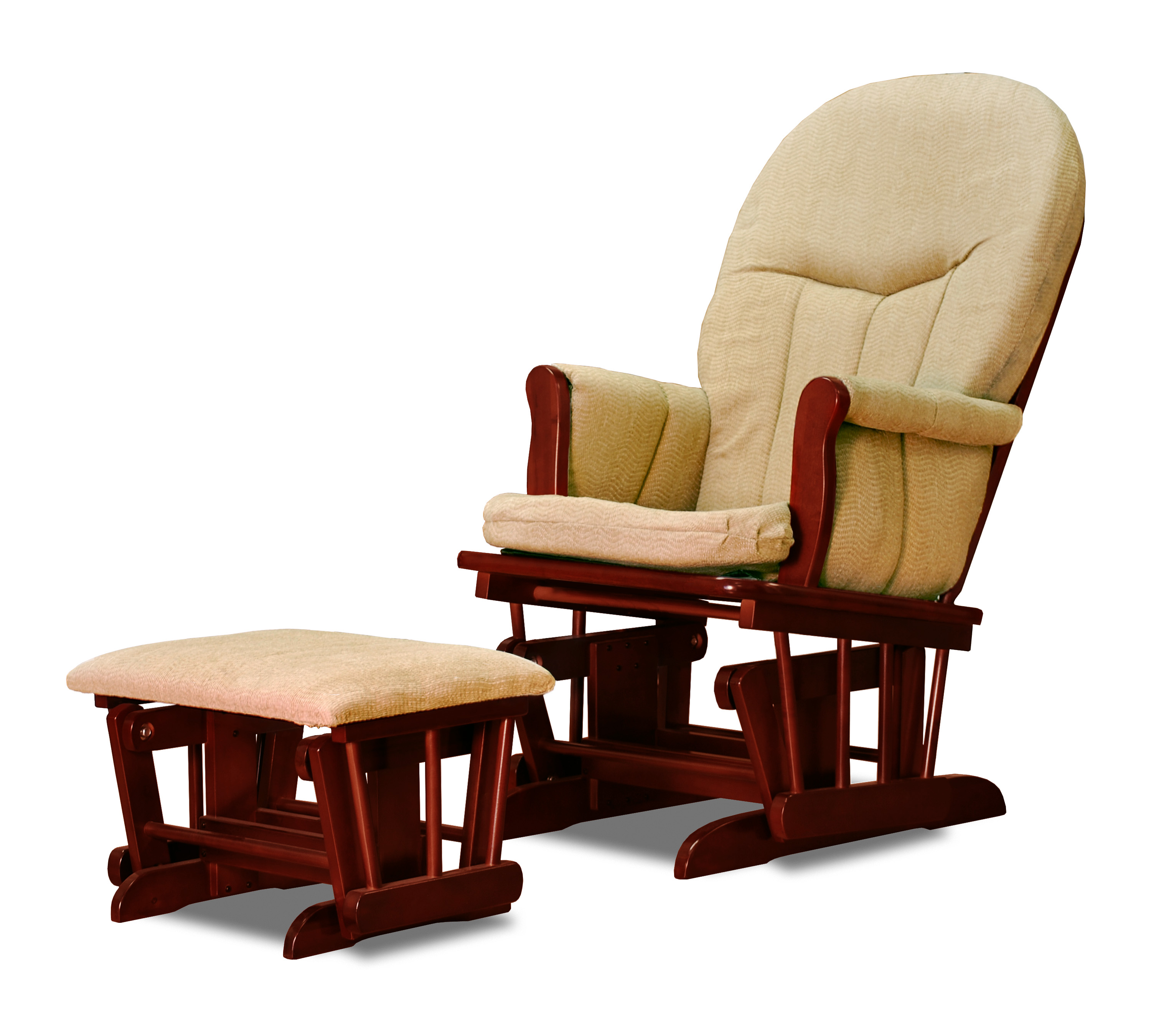 AFG Athena Deluxe Glider Chair with Ottoman Cherry GL7026C