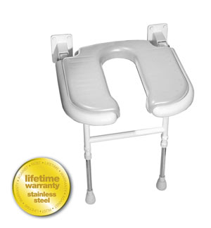 AKW Medicare 04200P 4000 Series Shower Seat U-shaped Padded v Gray - 18.125 Inch W