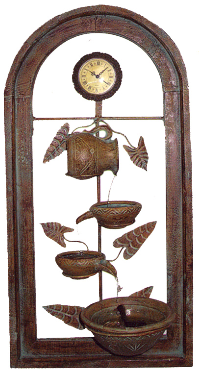 Alpine CAN122 Wall Fountain with Antiqued Clock