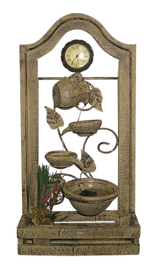 Alpine CAN124 Wall Fountain with Antiqued Clock