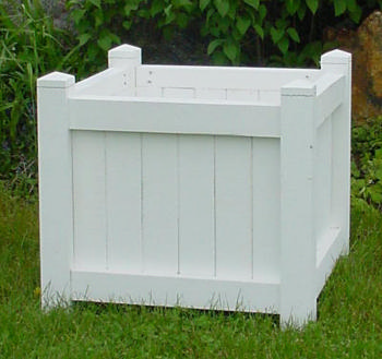 All Maine Bucket D004pw 24 Inch Cube Planter - Painted White