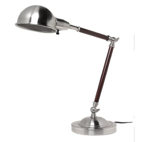 Desk Lighting - American Lighting 9260TC Sleek Brushed Steel Halogen Desk Lamp