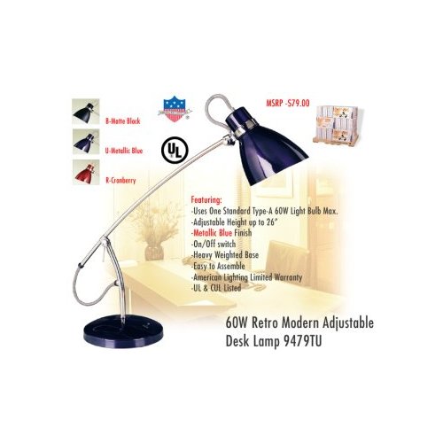 Desk Lighting - American Lighting 9479TU Retro Modern Adjustable Desk Lamp