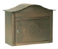Architectural Mailboxes 2402ACE Peninsula Wall Mounted Mailbox - Antique Copper with Embossed Door