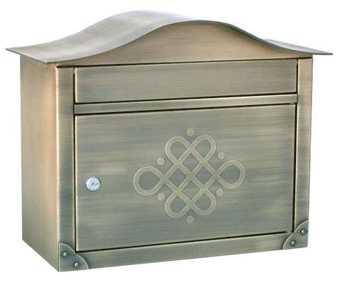 Architectural Mailboxes 2402ABE Peninsula Wall Mounted Mailbox Antique Brass wi