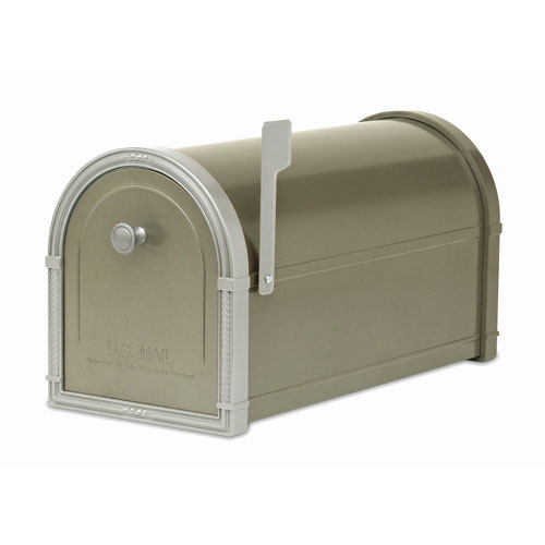 Architectural Mailboxes 5501Z Bellevue Mailbox with Powder Coat Platinum Accents Bronze