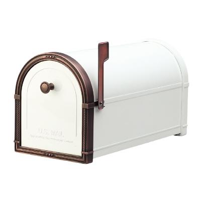Architectural Mailboxes 5505W Coronado Mailbox with Antique Copper Accents - White