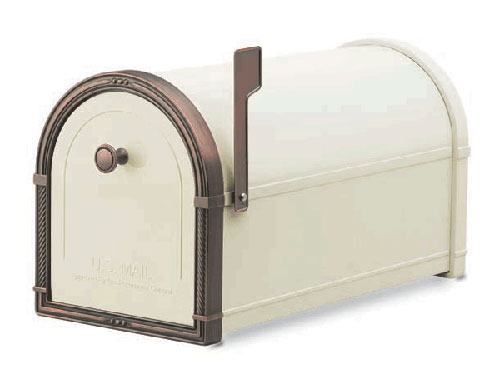 Architectural Mailboxes 5505S Coronado Mailbox with Antique Copper Accents - Sand