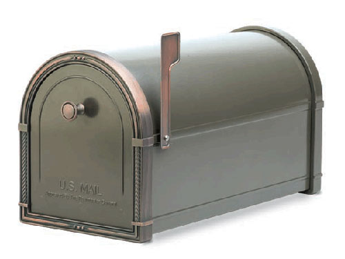 Architectural Mailboxes 5505Z Coronado Mailbox with Antique Copper Accents - Bronze