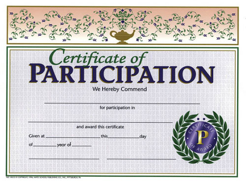 School Publishing H-va533 Certificates Of Participation-36/pk 8-1/2 X 11